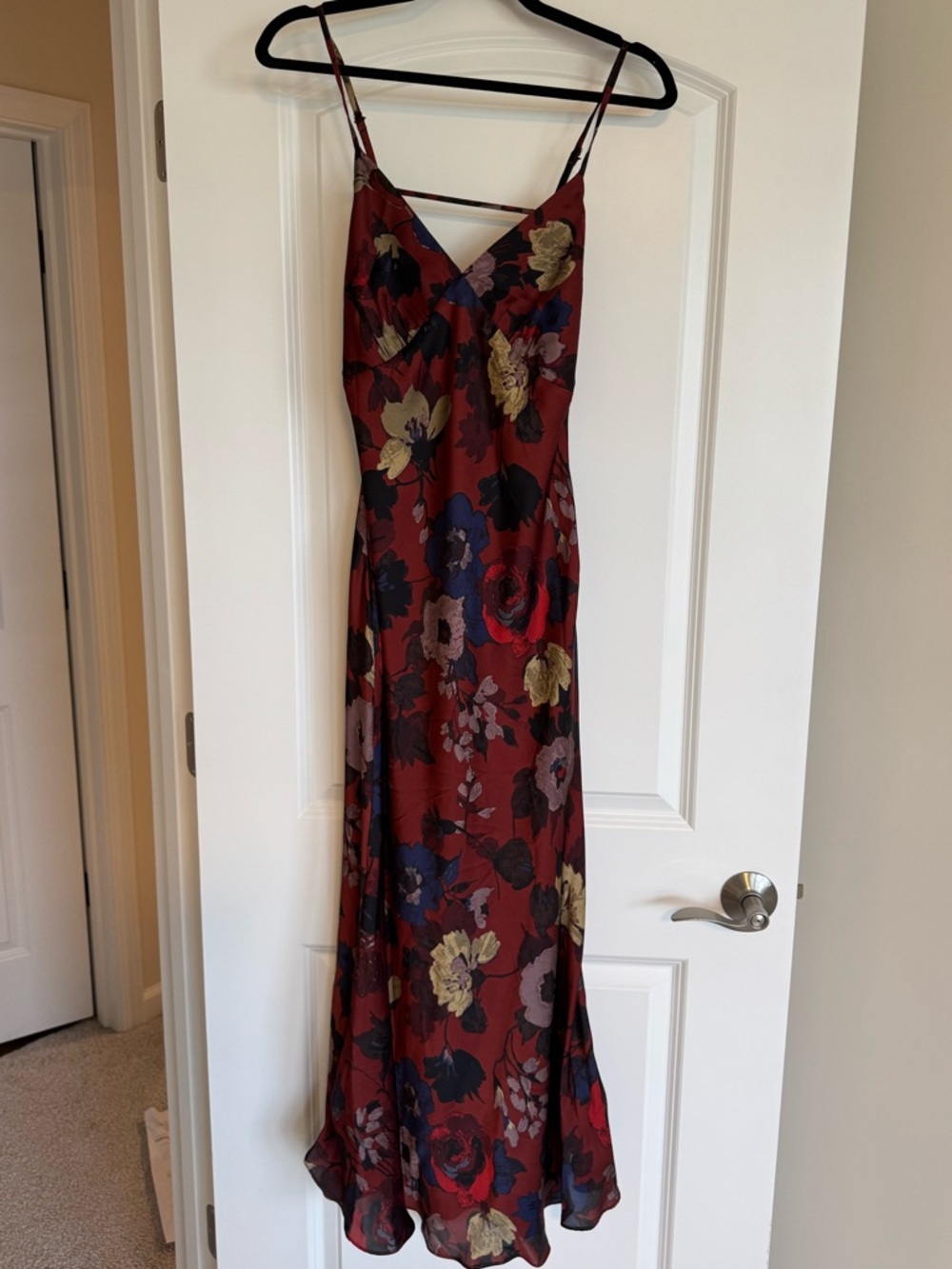 Dress Forum Burgundy Floral Slip Maxi Dress